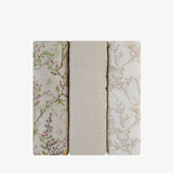 KikkaBoo® Muslin swaddle set 3 pcs 75x75 cm Secret Garden Beige