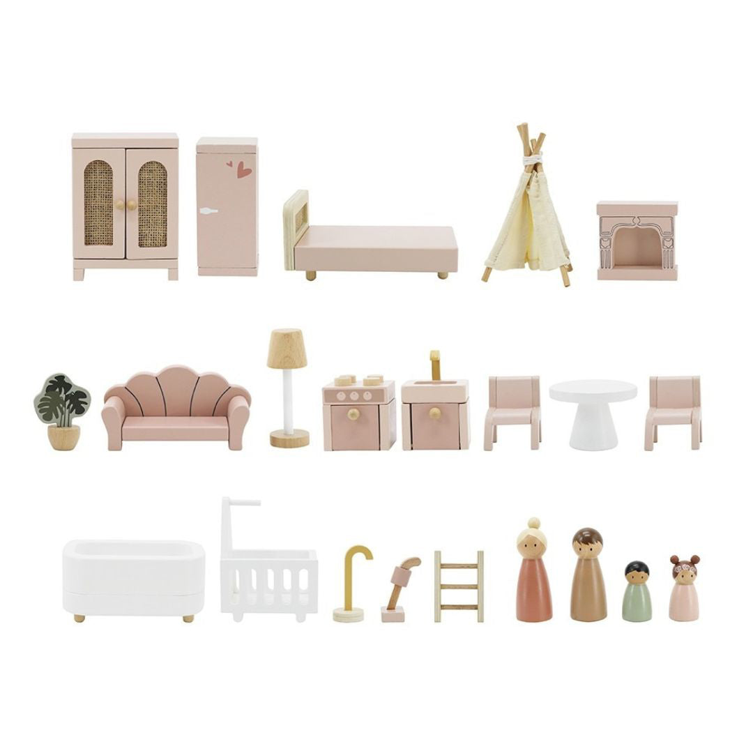 Label Label® Hiška za punčke s pohištvom Pink Label Label