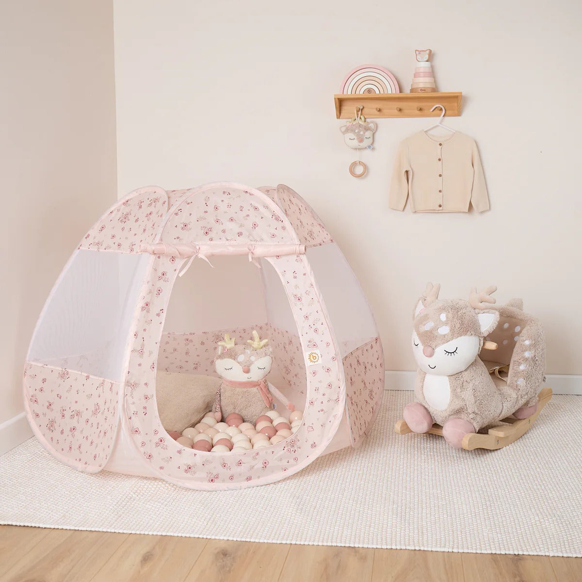 Bieco® Igralni šotor s 50 žogicami Dreamy Flowers Bieco