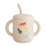 Mushie® Silicone Training Cup + Straw Dinosaurs