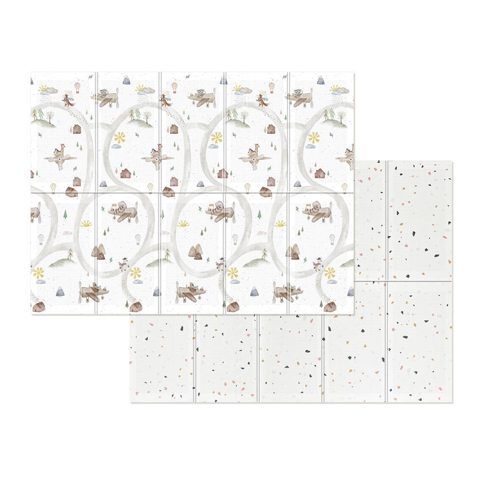 Evibell® Foldable Play Mat 150x190 Terrazzo/Wanderlust