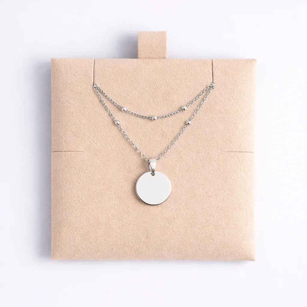 Atelya™ Personalizirana verižica z obeskom Circle Silver Atelya