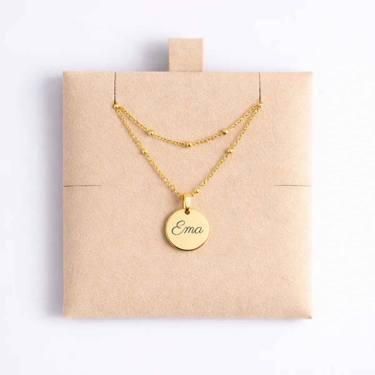 Atelya™ Personalizirana verižica z obeskom Circle Gold Atelya