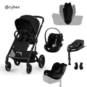 Cybex® 5-in-1 Baby Stroller with Foldable Basket Balios S Lux + Cloud G3 Car Seat + IsoFix Base G3 + Sirona G3 Car Seat Moon Black