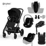 Cybex® Otroški voziček z zložljivo košaro 5v1 Balios S Lux + Nosilka Amya + Avtosedež Cloud G3 + IsoFix baza G3 + Avtosedež Sirona G3 Moon Black (+ Rain cover)