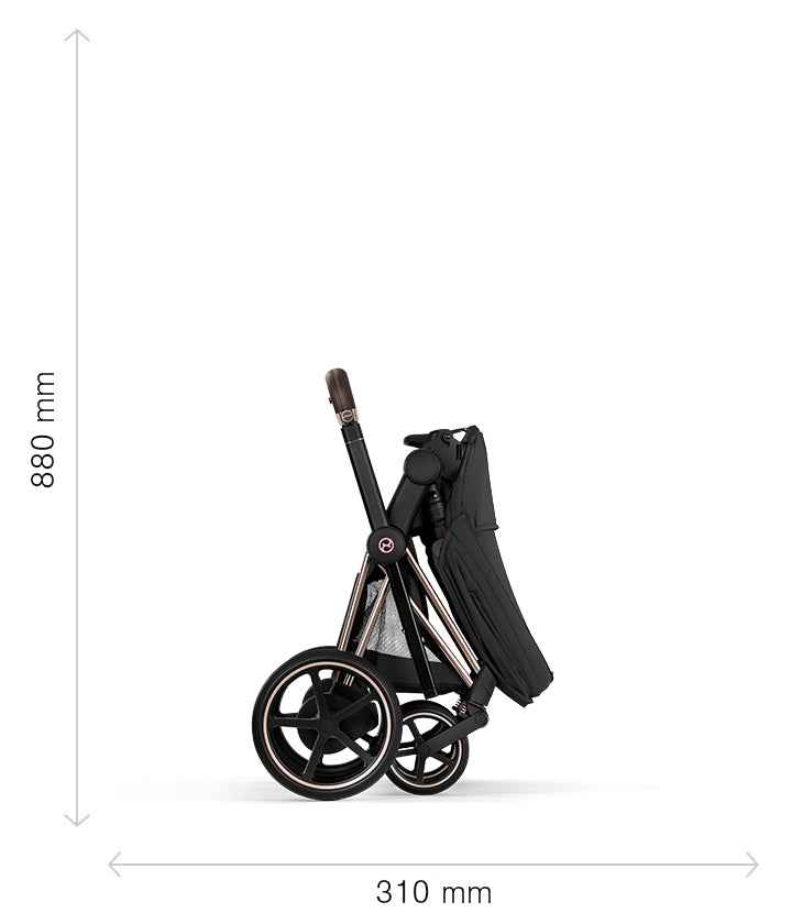 Folded stroller: