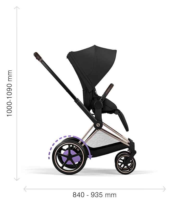 Unfolded stroller:
