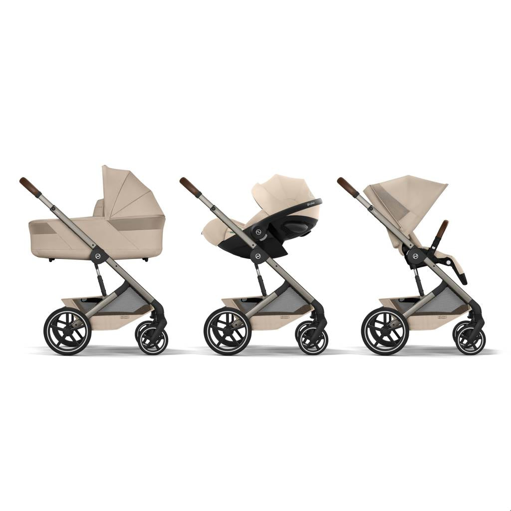 Cybex® Balios™ S Lux 2-in-1 Stroller with Cot S Lux Almond Beige (Taupe Frame) – slika 4