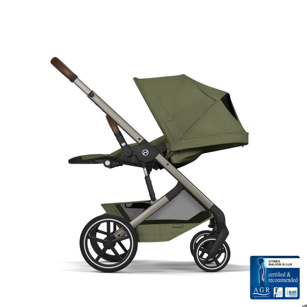 Cybex® Balios S Lux Stroller with Fold Cot 2-in-1 Moss Green (Taupe Frame) – slika 32