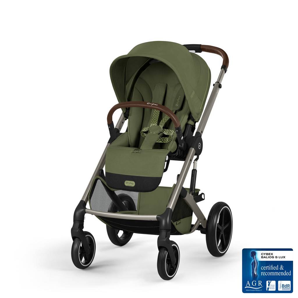 Cybex® Dětský kočárek se skládací korbou 2v1 Balios S Lux Moss Green (Taupe Frame)