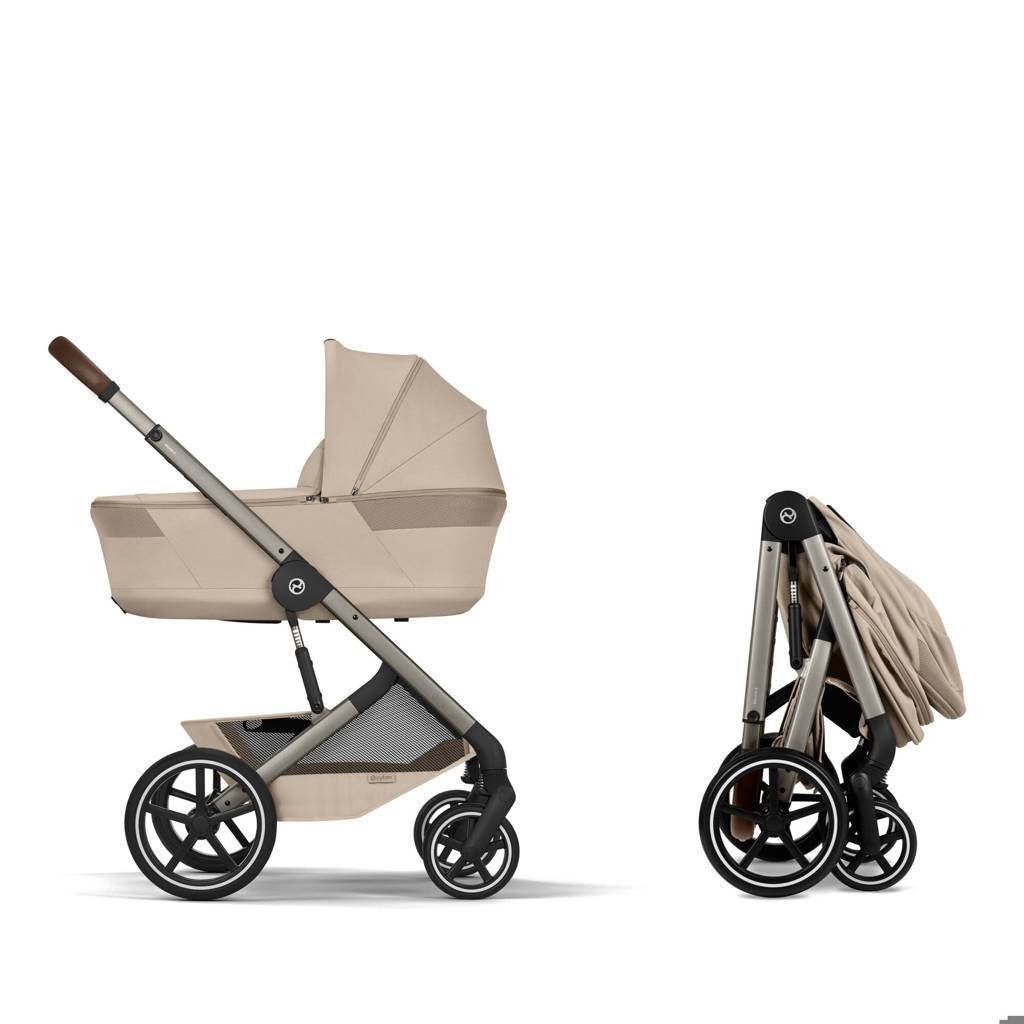 Cybex® Otroški voziček z zložljivo košaro 2v1 Balios S Lux Almond Beige (Taupe Frame)
