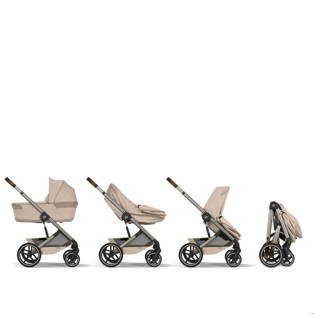 Cybex® Otroški voziček z zložljivo košaro 2v1 Balios S Lux Almond Beige (Taupe Frame)