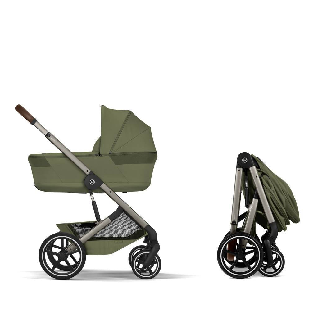 Cybex® Dětský kočárek se skládací korbou 2v1 Balios S Lux Moss Green (Taupe Frame)