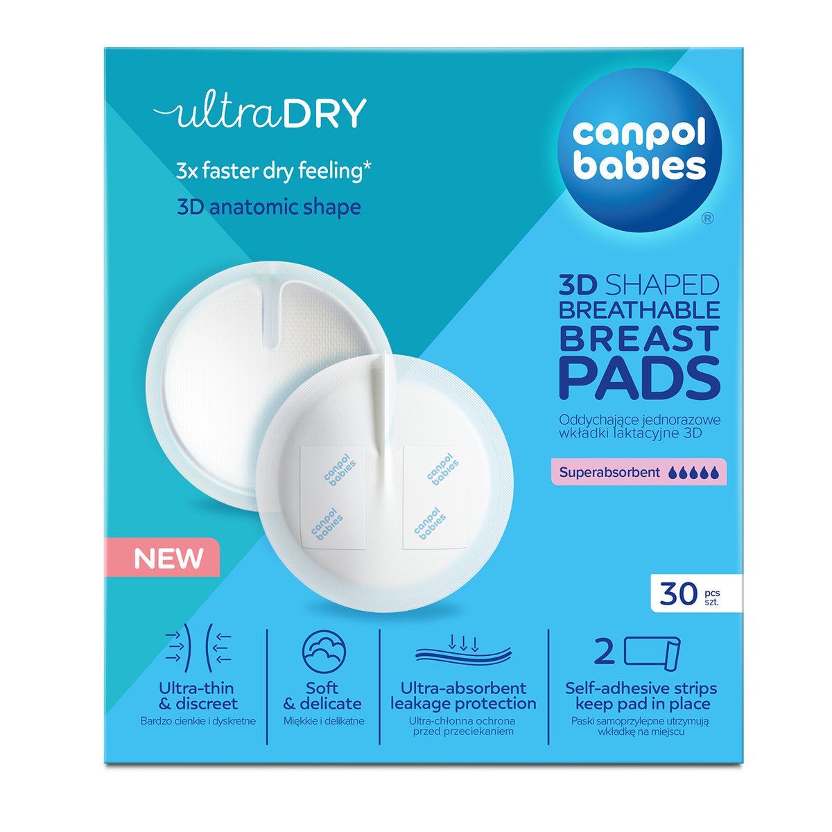 Canpol babies® 3D Anatomically shaped breast pads 30 pcs White – slika 2
