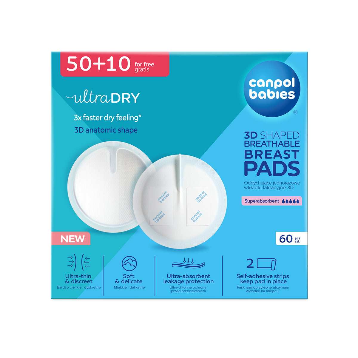 Canpol babies® 3D Anatomically shaped breast pads 60 pcs White – slika 2
