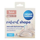 Canpol babies® Anti-colic two-area silicone soother Natural Shape 3m+ 2 pcs