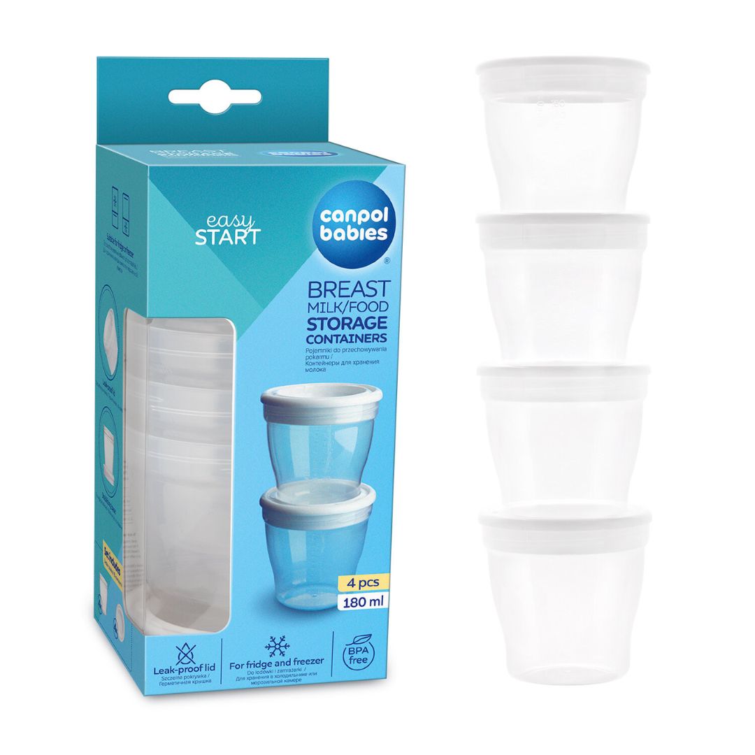 Canpol babies® Breast milk / food storage containers 4 pcs (180 ml)