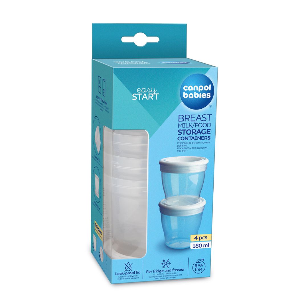 Canpol babies® Breast milk / food storage containers 4 pcs (180 ml) – slika 2