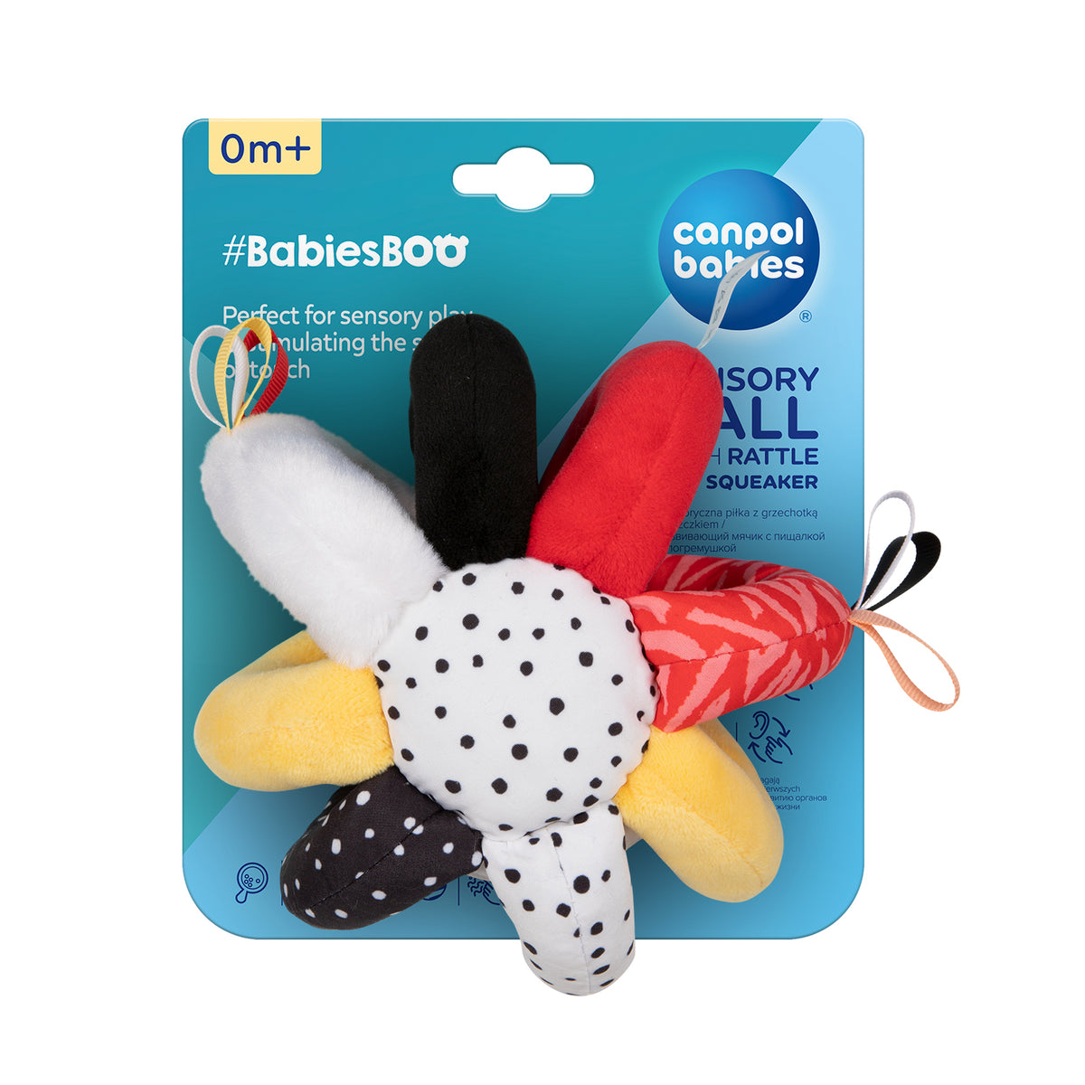 Canpol babies® Sensory soft ball with rattle and squeaker BabiesBoo – slika 10