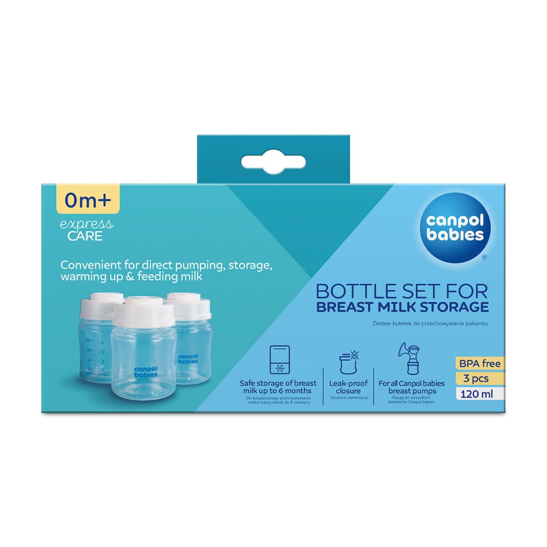 Canpol babies® Set of bottles for storing breast milk 3x120ml