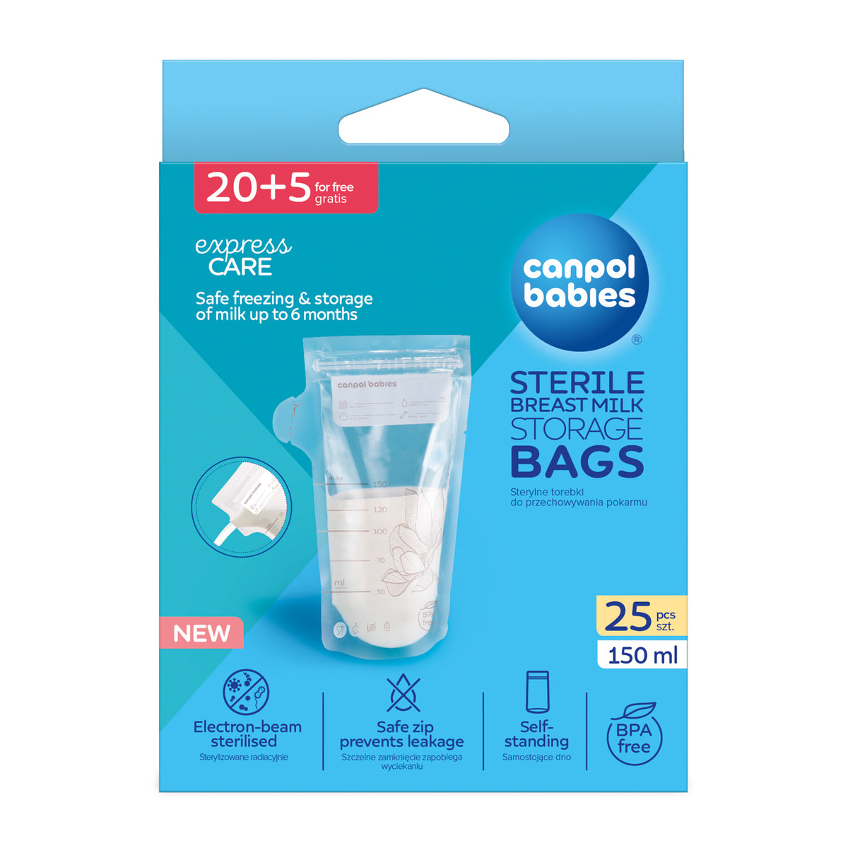 Canpol babies® Breast milk storage bags 150ml 25 pcs