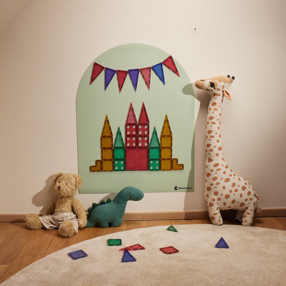 Cleverclixx® Magnetická samolepka na zeď 95x75 cm Soft Olive