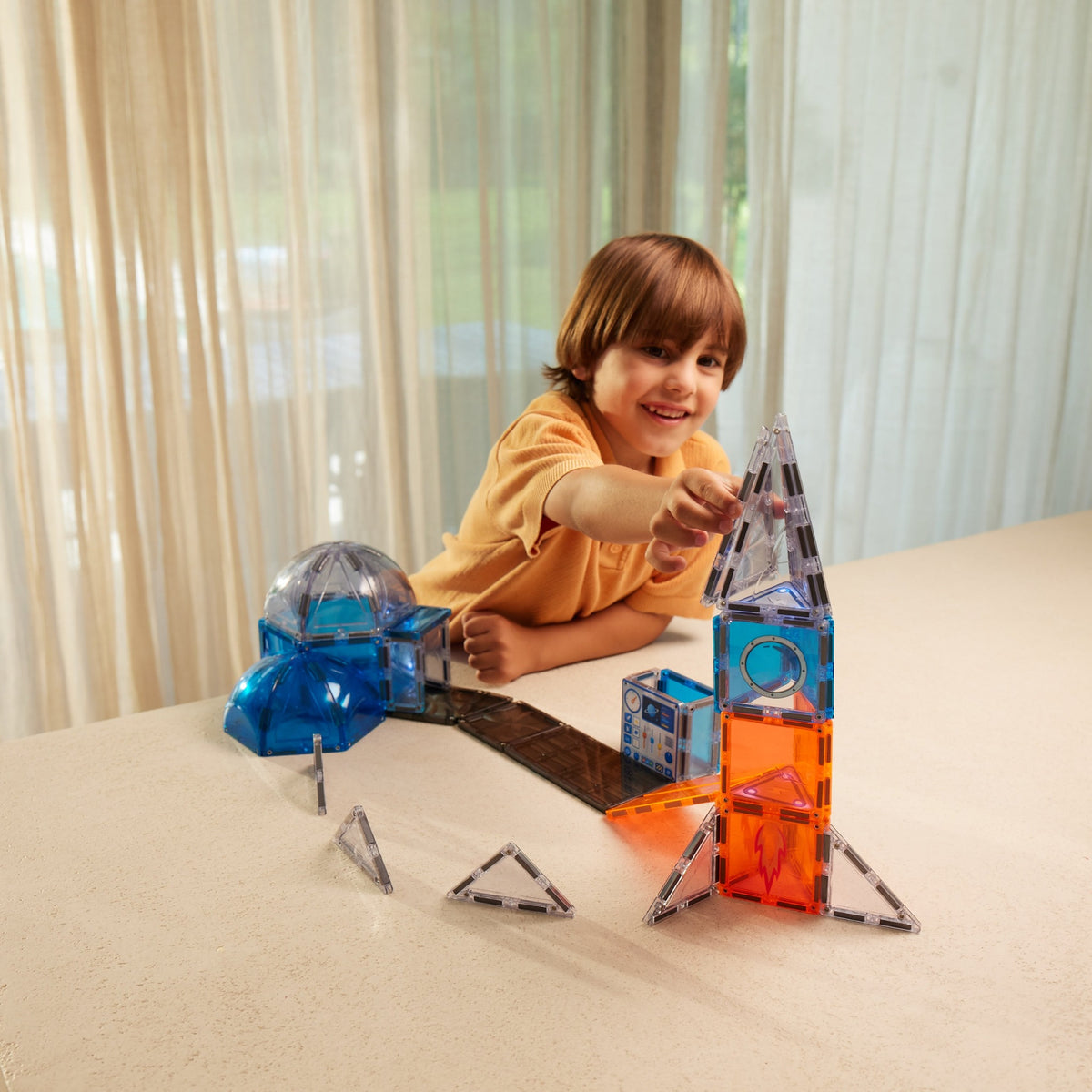 Cleverclixx® Magnetic Tiles Space Mission Pack 47 pieces