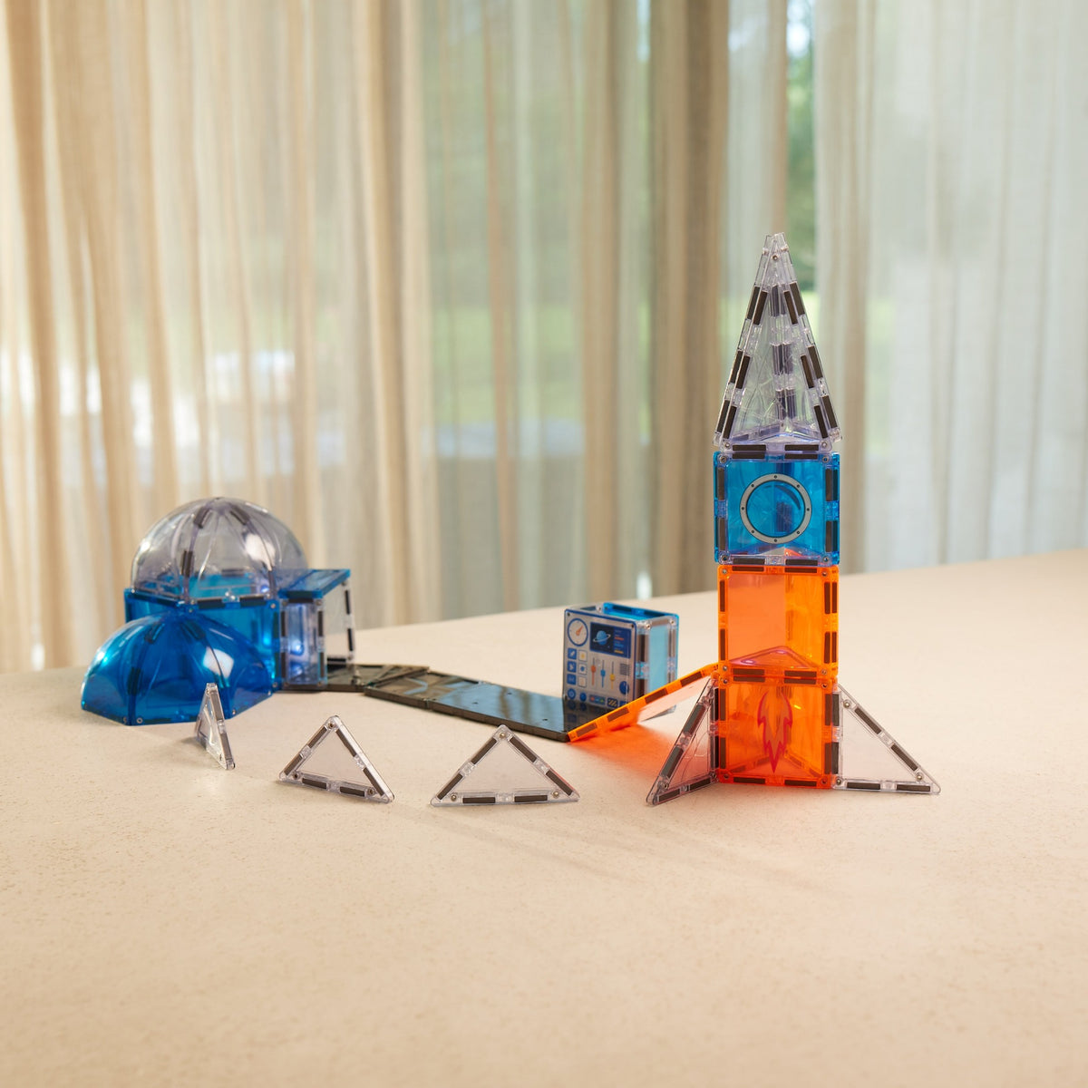 Cleverclixx® Magnetic Tiles Space Mission Pack 47 pieces