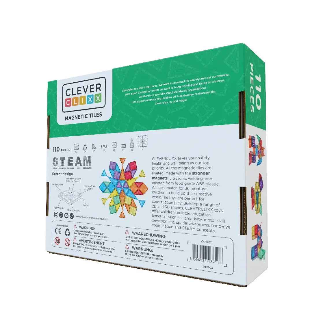 Cleverclixx® Magnetne ploščice Inventive Pack Intense 110 kos Cleverclixx
