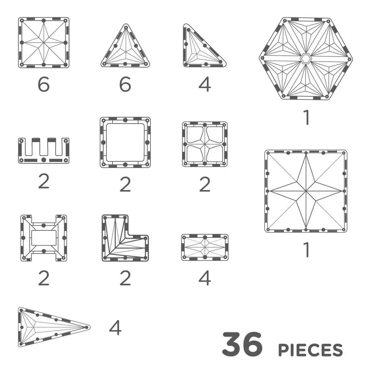 Cleverclixx® Magnetne ploščice Petite Pack Pastel 36 kos Cleverclixx