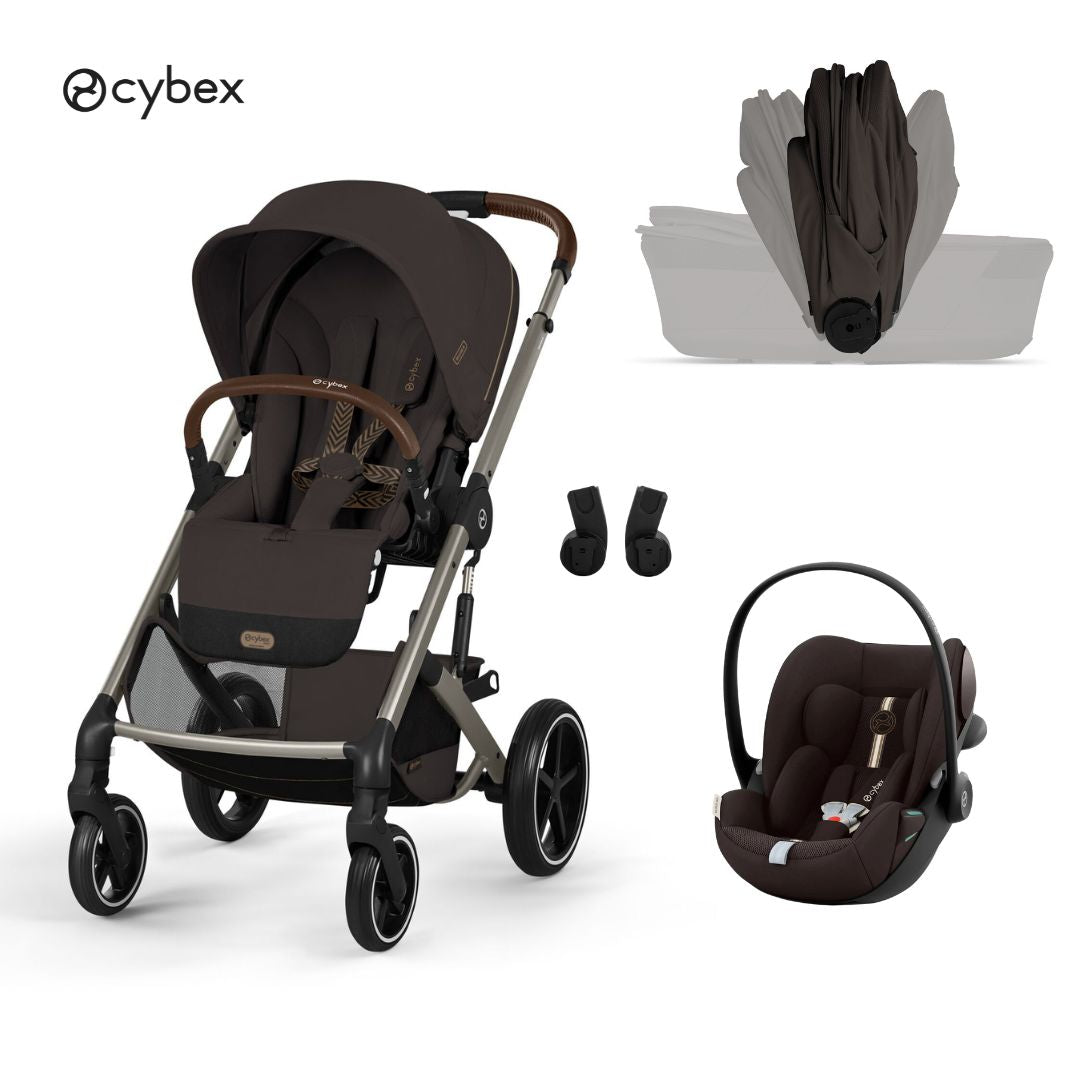 Cybex® Stroller with foldable carrycot 3in1 Balios S Lux + Car seat Cloud G3 Chocolate Brown