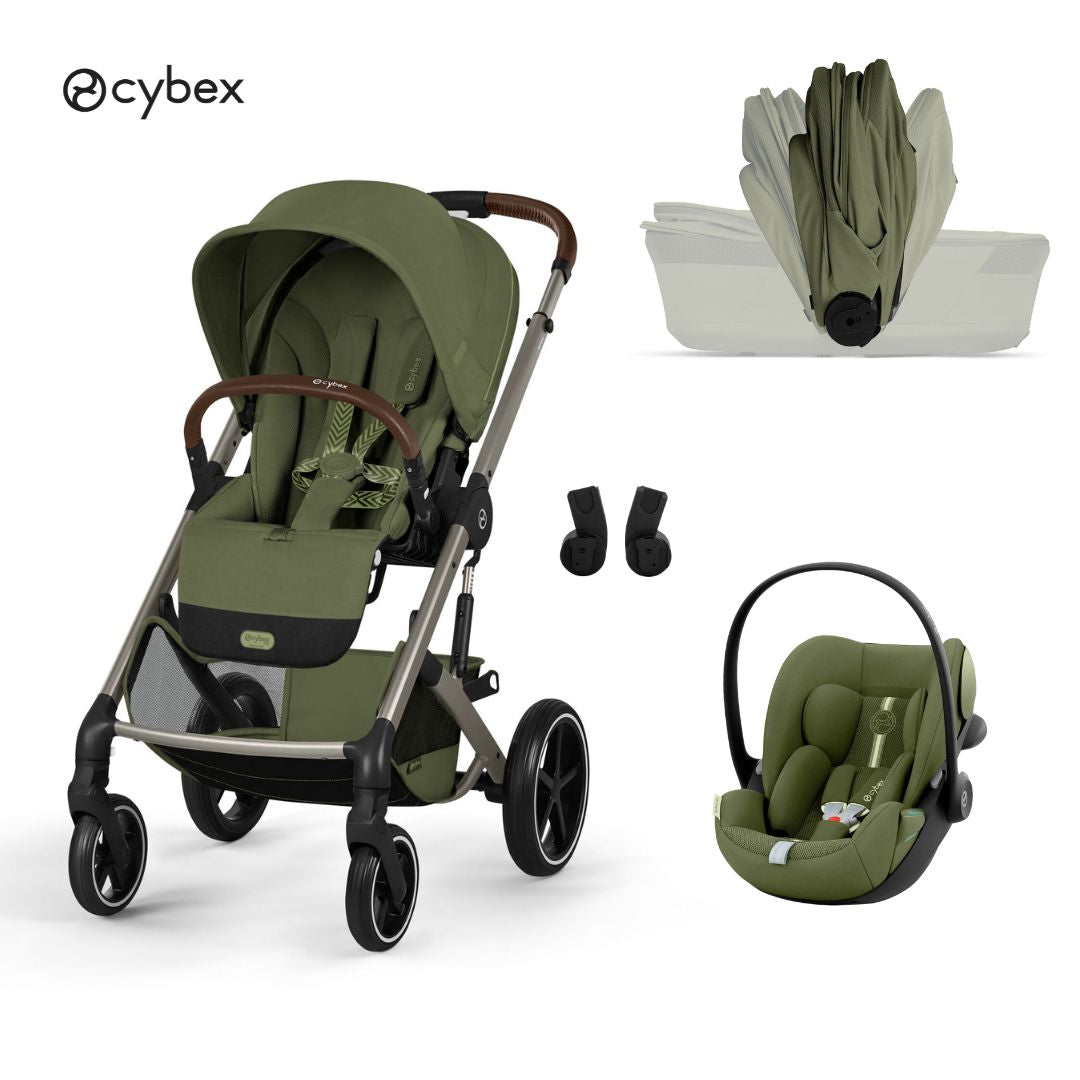 Cybex® Stroller with Foldable Bassinet 3v1 Balios S Lux + Car Seat Cloud G3 Moss Green