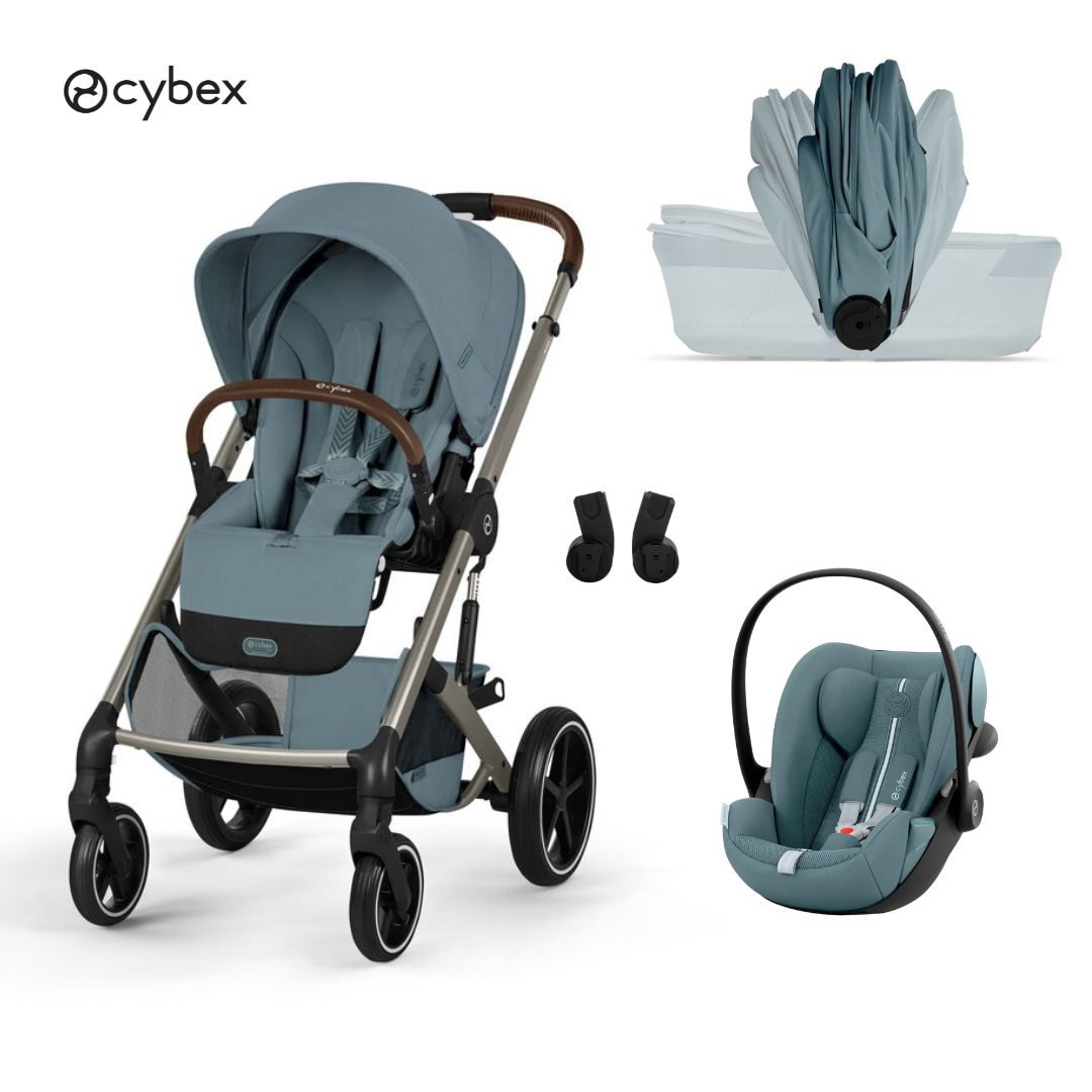 Cybex® Baby Stroller with Foldable Carrycot 3-in-1 Balios S Lux + Car Seat Cloud G3 Stormy Blue