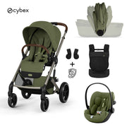 Cybex® 3-in-1 Stroller with Foldable Bassinet Balios S Lux + Amya Carrycot + Cloud G3 Car Seat Moss Green (+ Rain cover)