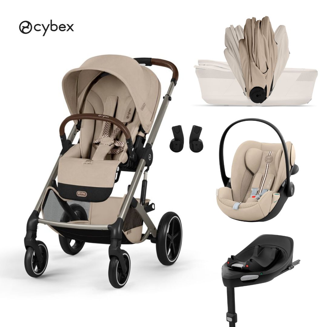 Cybex® Stroller with foldable carrycot 4in1 Balios S Lux + Cloud G3 Car Seat + G3 IsoFix Base Almond Beige