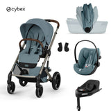 Cybex® Baby Stroller with Foldable Basket 4in1 Balios S Lux + Car Seat Cloud G3 + IsoFix Base G3 Stormy Blue