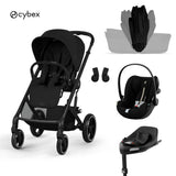 Cybex® 4in1 Baby Stroller with Folding Carrycot Balios S Lux + Cloud G3 Car Seat + IsoFix Base G3 Moon Black