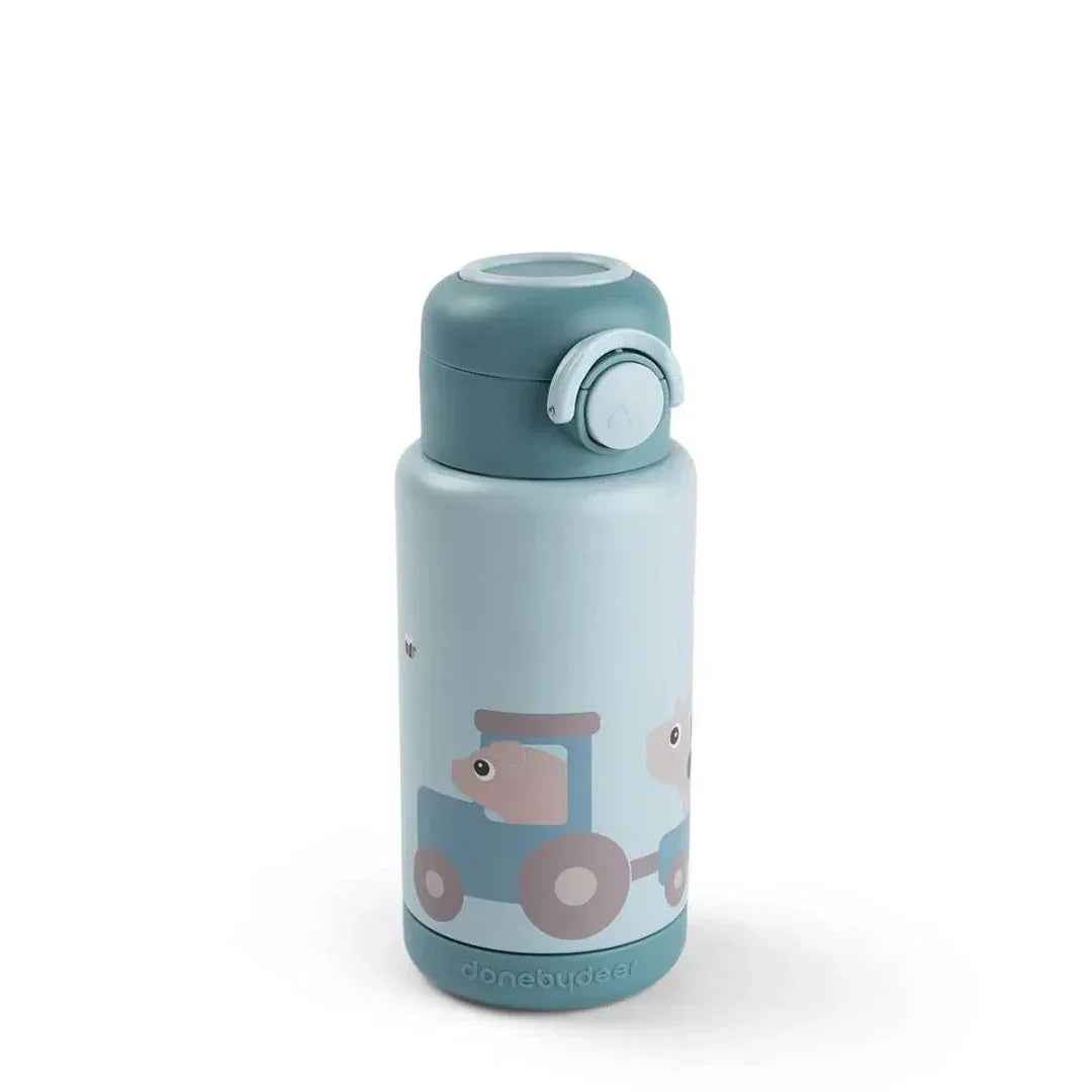 Done by Deer® Termo steklenička 340 ml Tiny farm Blue Done by Deer