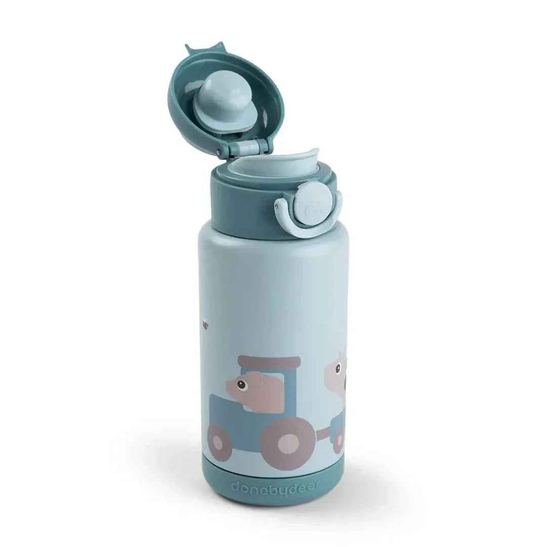 Done by Deer® Termo steklenička 340 ml Tiny farm Blue Done by Deer