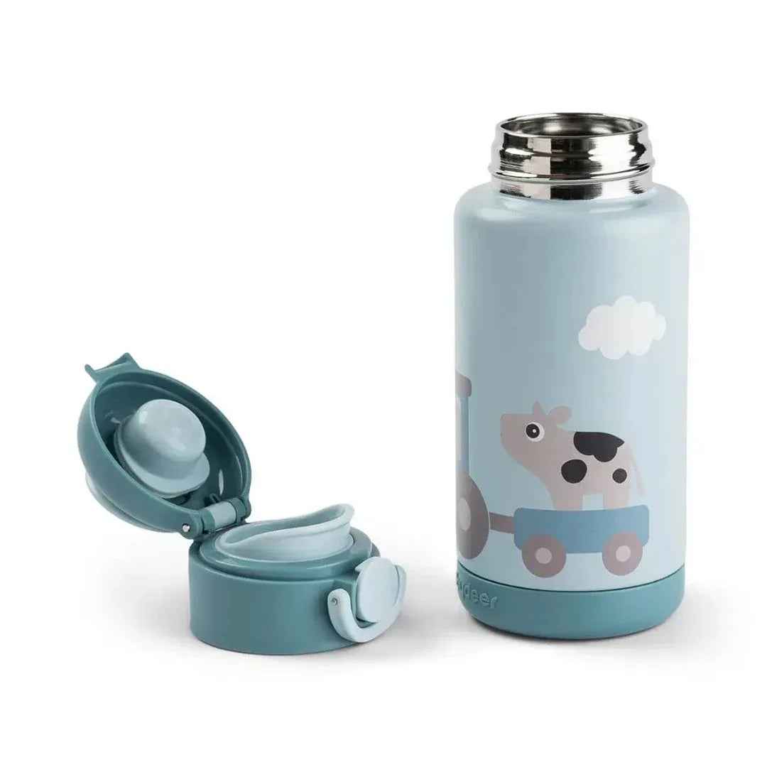 Done by Deer® Termo steklenička 340 ml Tiny farm Blue Done by Deer