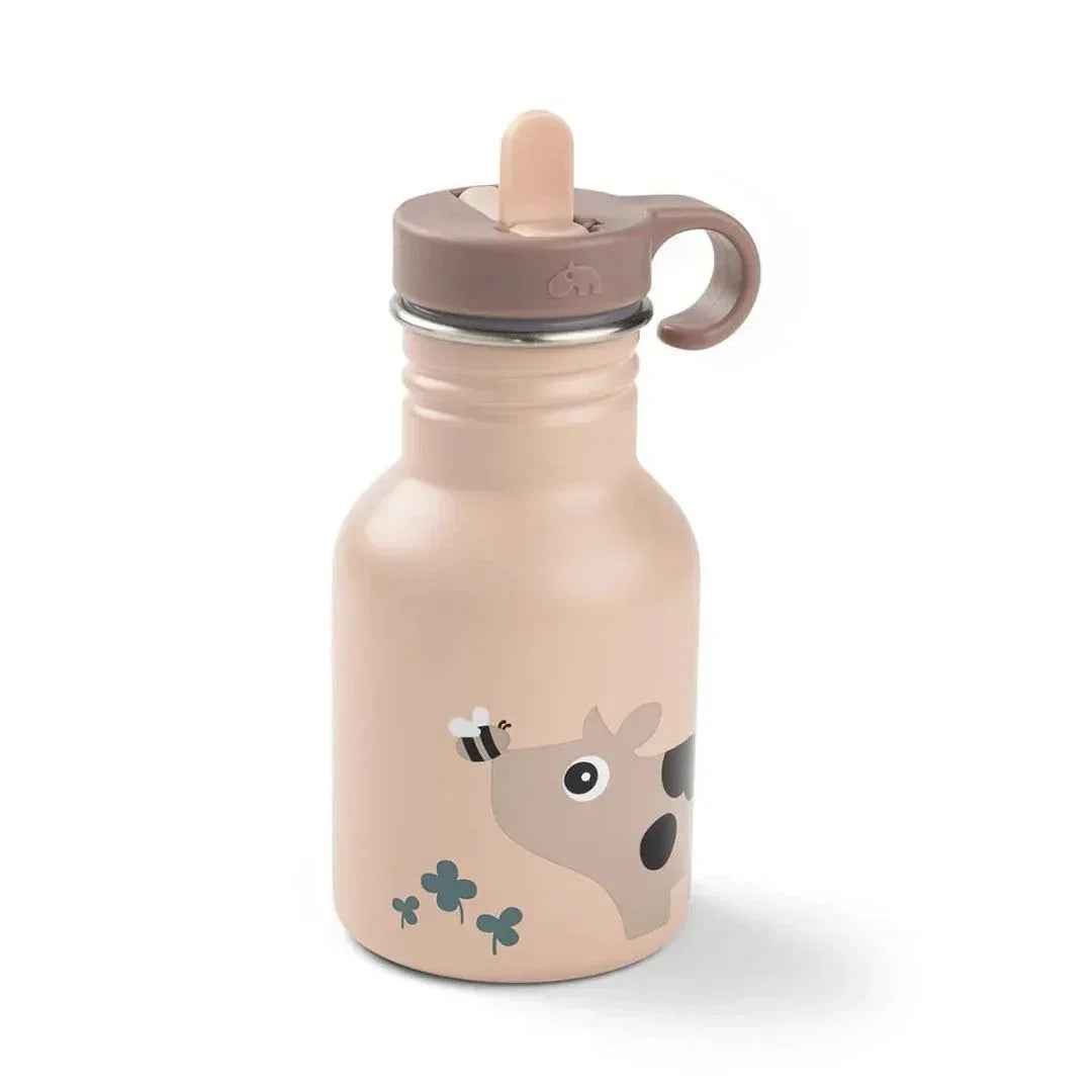 Done by Deer® Kovinska steklenička s slamico Tiny farm Powder 350 ml Done by Deer