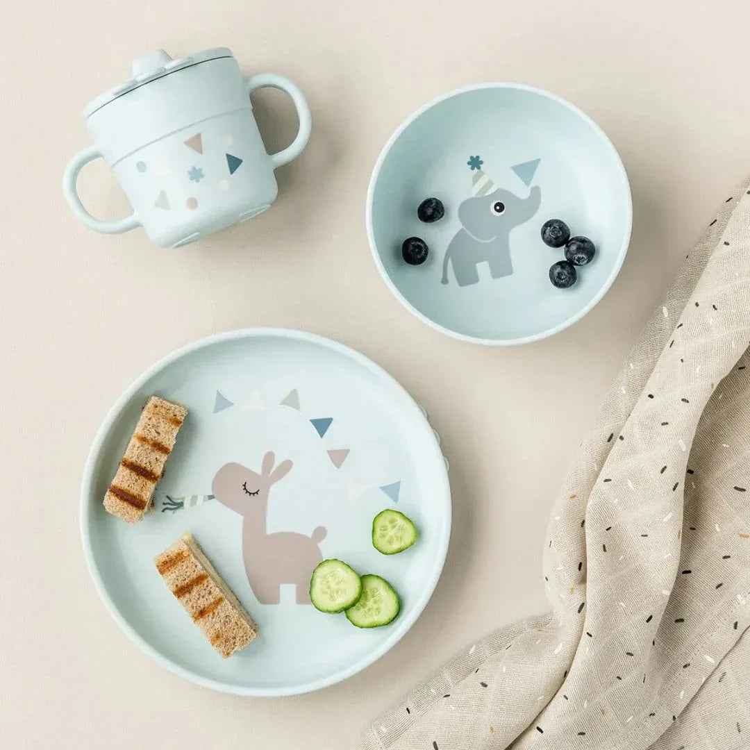 Done by Deer® Prvi jedilni set Foodie Celebration Blue Done by Deer