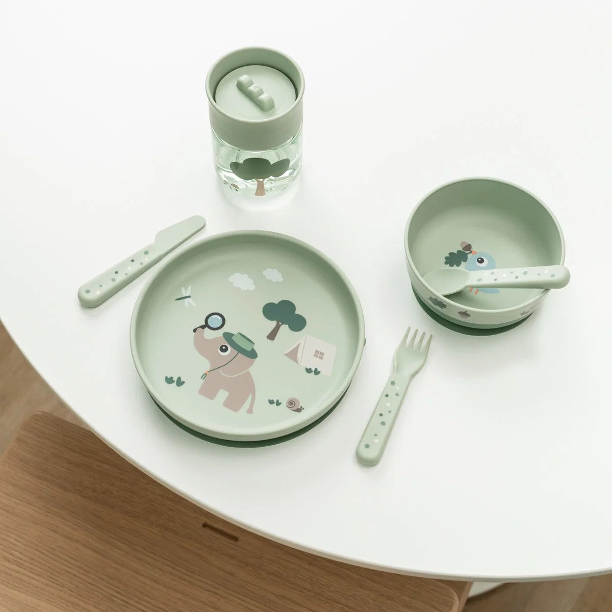Done by Deer® Foodie dinner set w/360° cup Tiny trails Green – slika 6