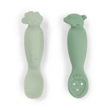 Done by Deer® Set of 2 silicone spoons Tiny Farm Green