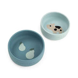 Done by Deer® Silicone bowl Dotti Blue 2 pieces