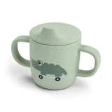 Done by Deer® Silicone cup with lid and handles Playground Green