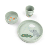 Done by Deer® Silicone feeding set Stick&Stay Elphee Green