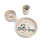 Done by Deer® Silicone feeding set Stick&Stay Tiny farm Sand
