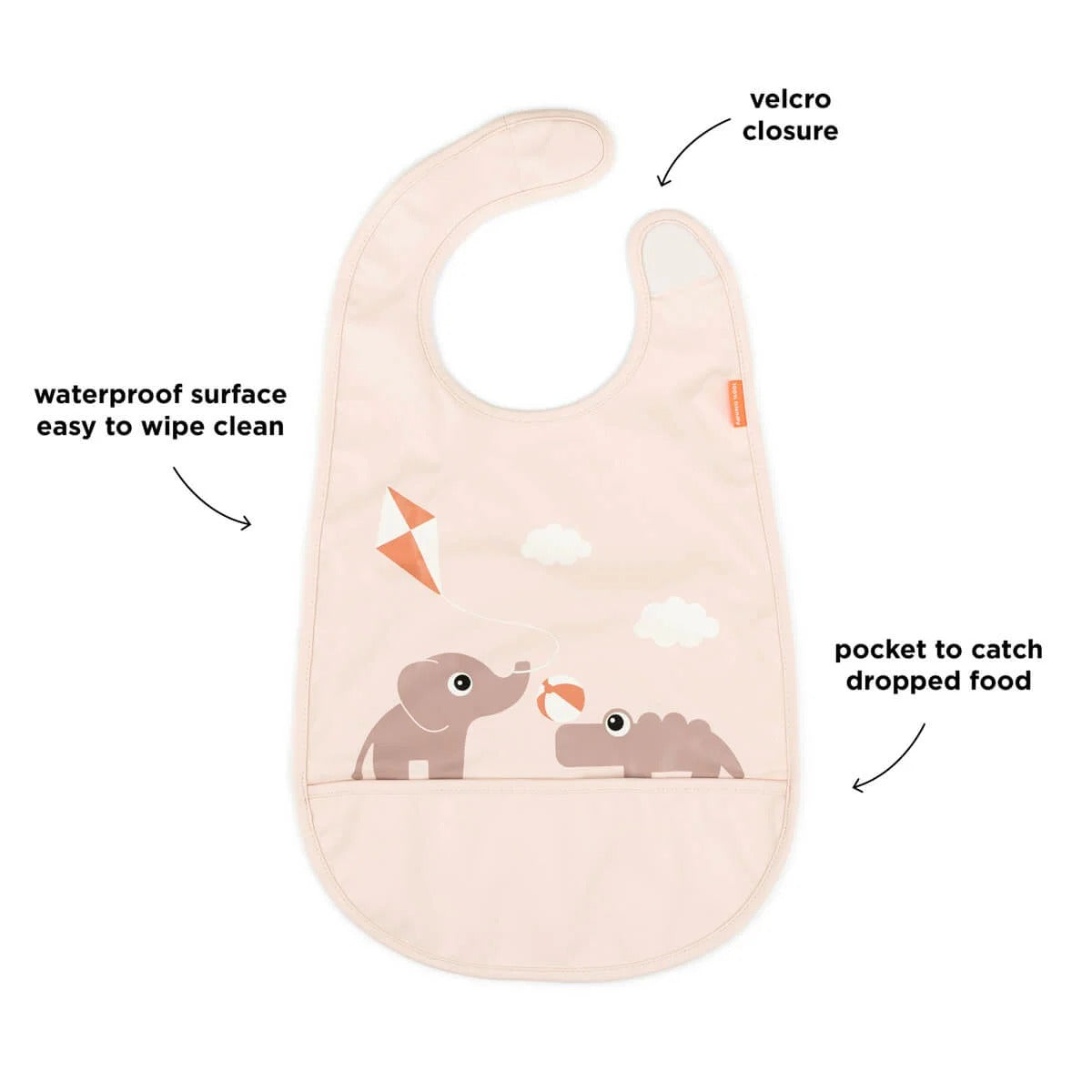Done by Deer® Bib velcro 2-pack Playground Powder – slika 3