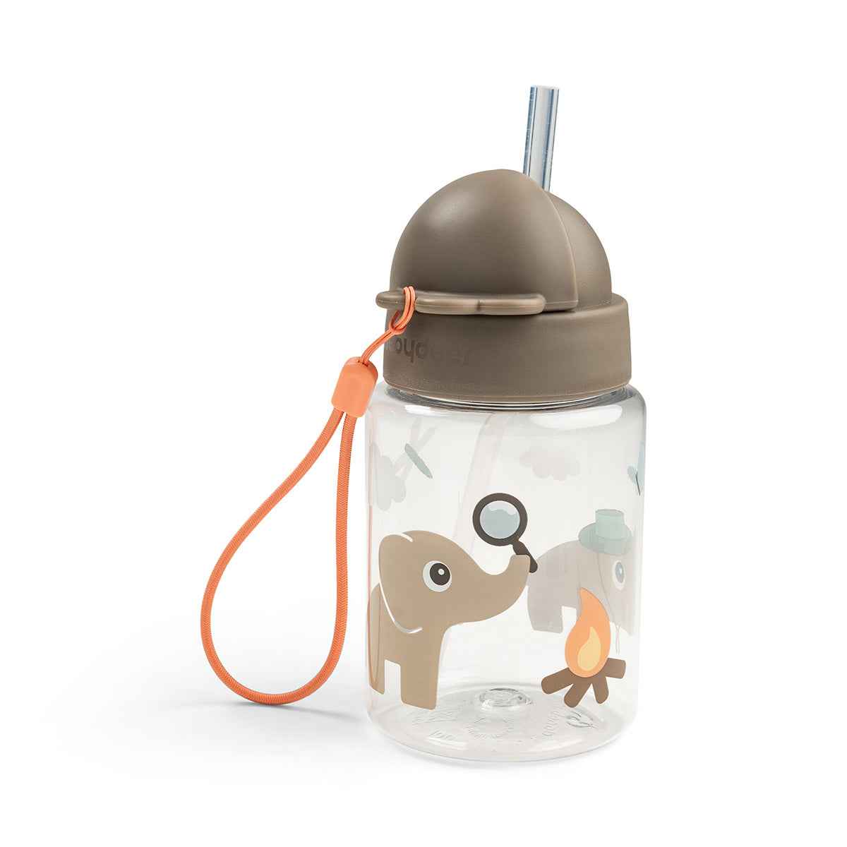 Done by Deer® Steklenička s slamico Tiny trails Sand 280 ml Done by Deer